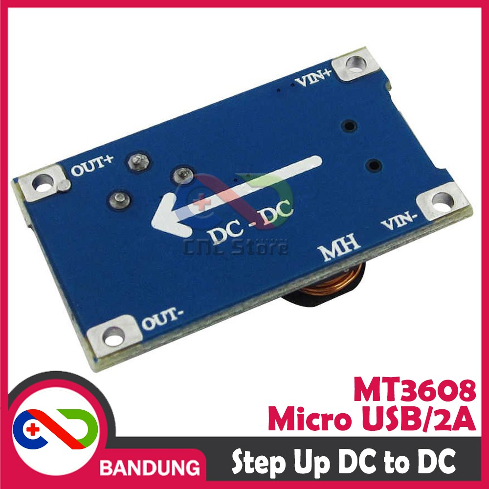 MT3608 ADJUSTABLE STEP UP BOOST DC MICRO USB 2A 2V-24V TO 5V-28V