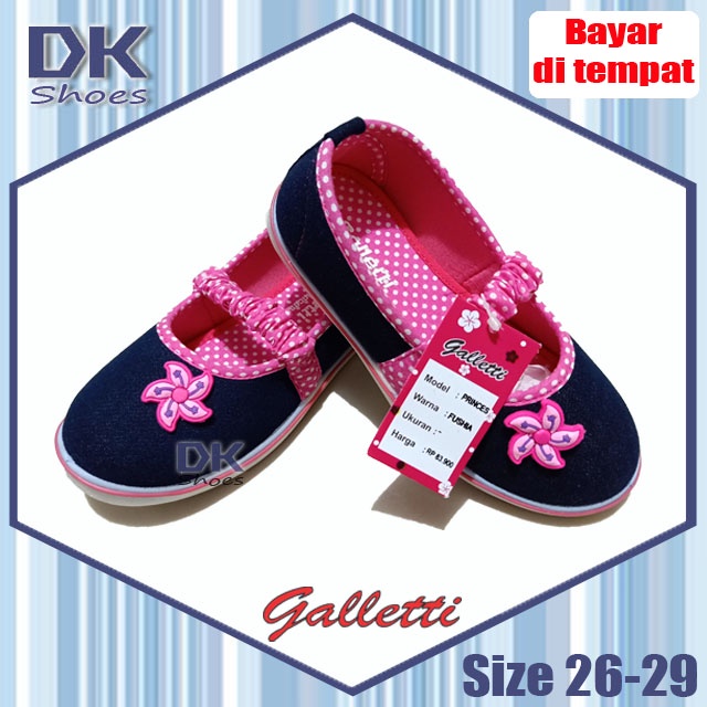 Galletti Princes / Juliet 26-33 Pink Sepatu Anak Perempuan / Sepatu Sekolah Anak Paud TK Balita