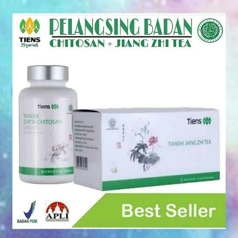 Jual PELANGSING BADAN TIENS (Paket lengkap jiang zhi tea + chitosan