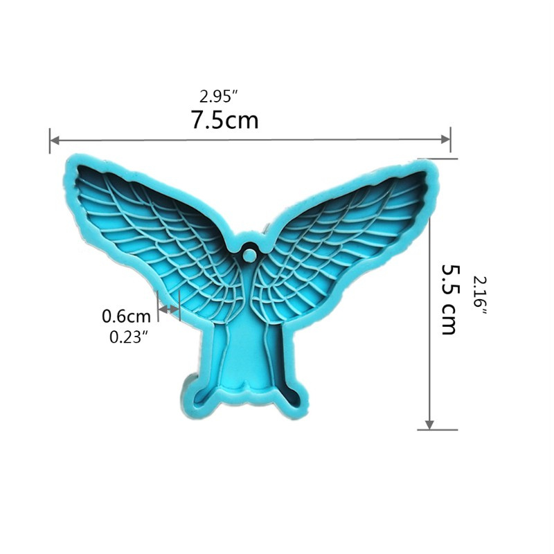 Glitter Angel Wing Back View Keychain Epoxy Resin Mold Pendant Casting Silicone Mould DIY Crafts Ornaments Jewelry Home Decorations Casting Tools