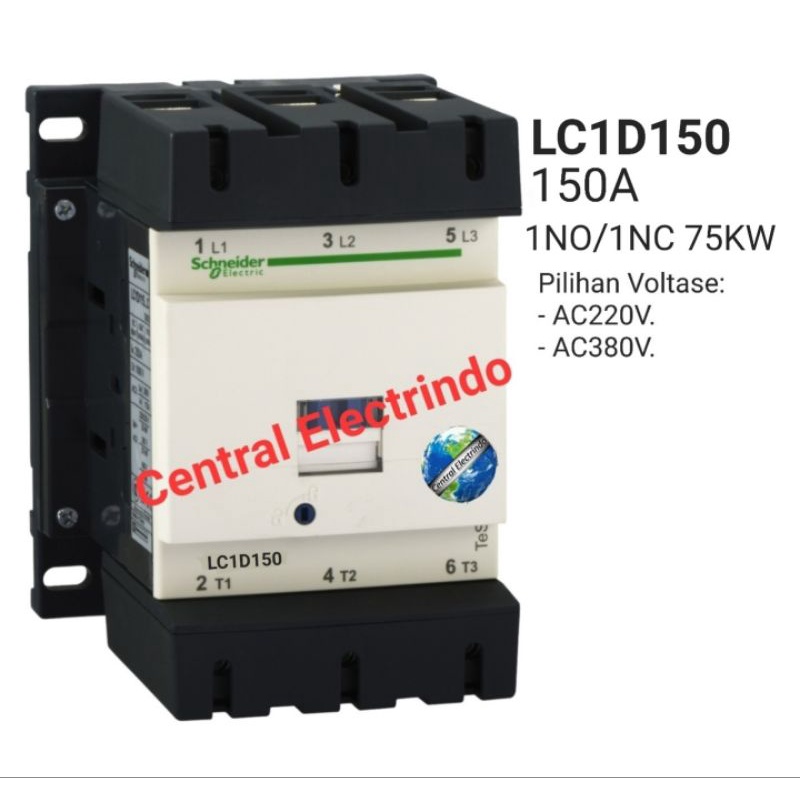 Kontactor Contactor LC1D150 150A 1NO 1NC.