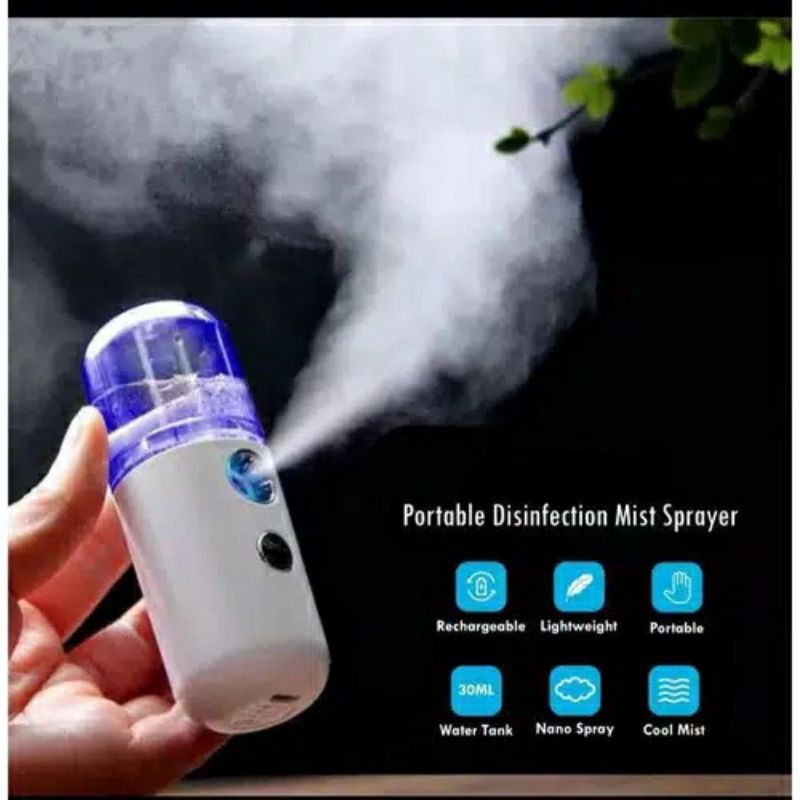 Nano mist Sprayer Mini 30Ml Listrik Nano Spray wajah Portable USB Disinfectant pelembab wajah alat kecantikan melembutkan wajah