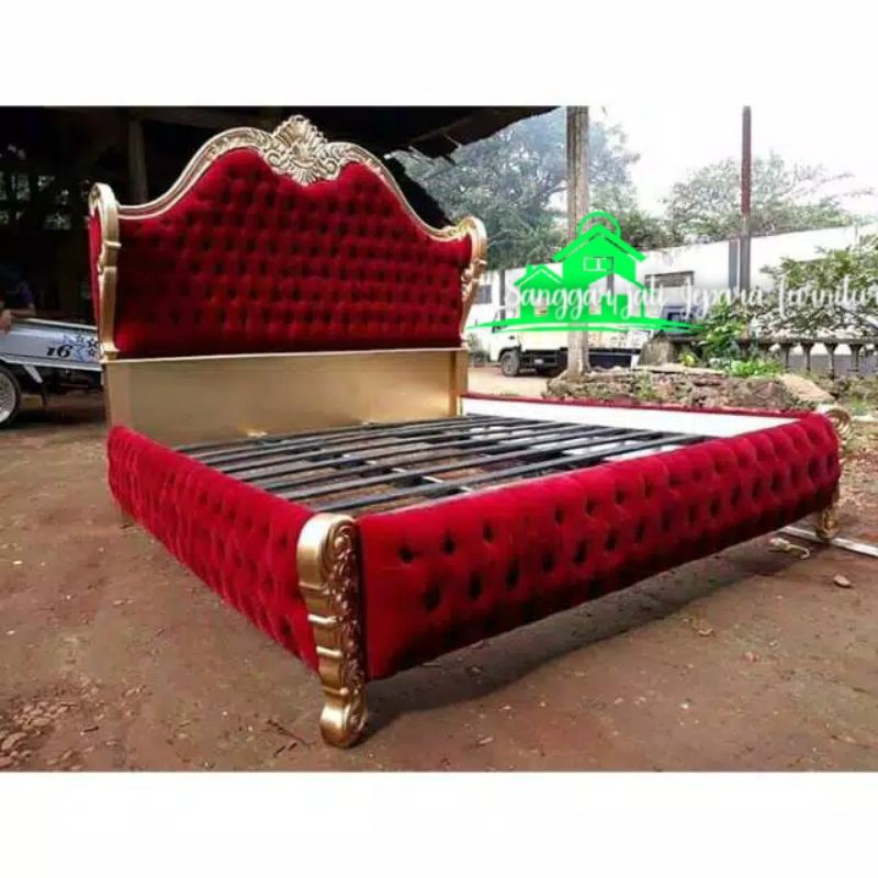 dipan luxury red velvet bludru meubel jepara