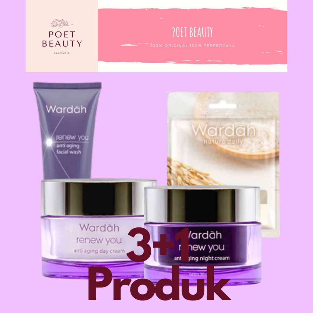 Wardah Renew You Series Paket Cream Lengkap 3+1 Produk