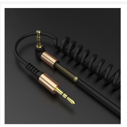 [TOSERBA_EMAK] - Kabel Audio AUX 3.5mm Spring L Jack 1.5m - ZHY43938 - Black