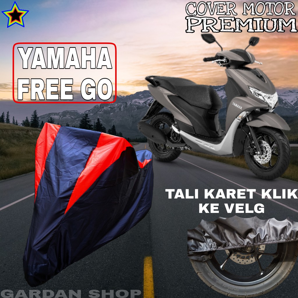 Sarung Motor YAMAHA FREE GO hitam MERAH Body Cover Penutup Pelindung Motor Free Go PREMIUM