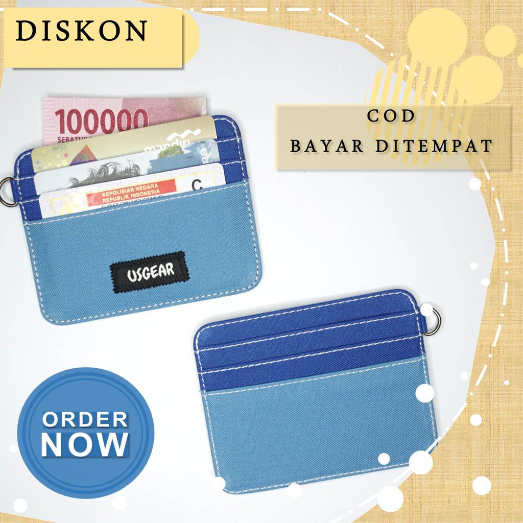 Dompet Kartu Tipis Card Wallet Simple Wallet Pria Wanita Motif Biru Persib