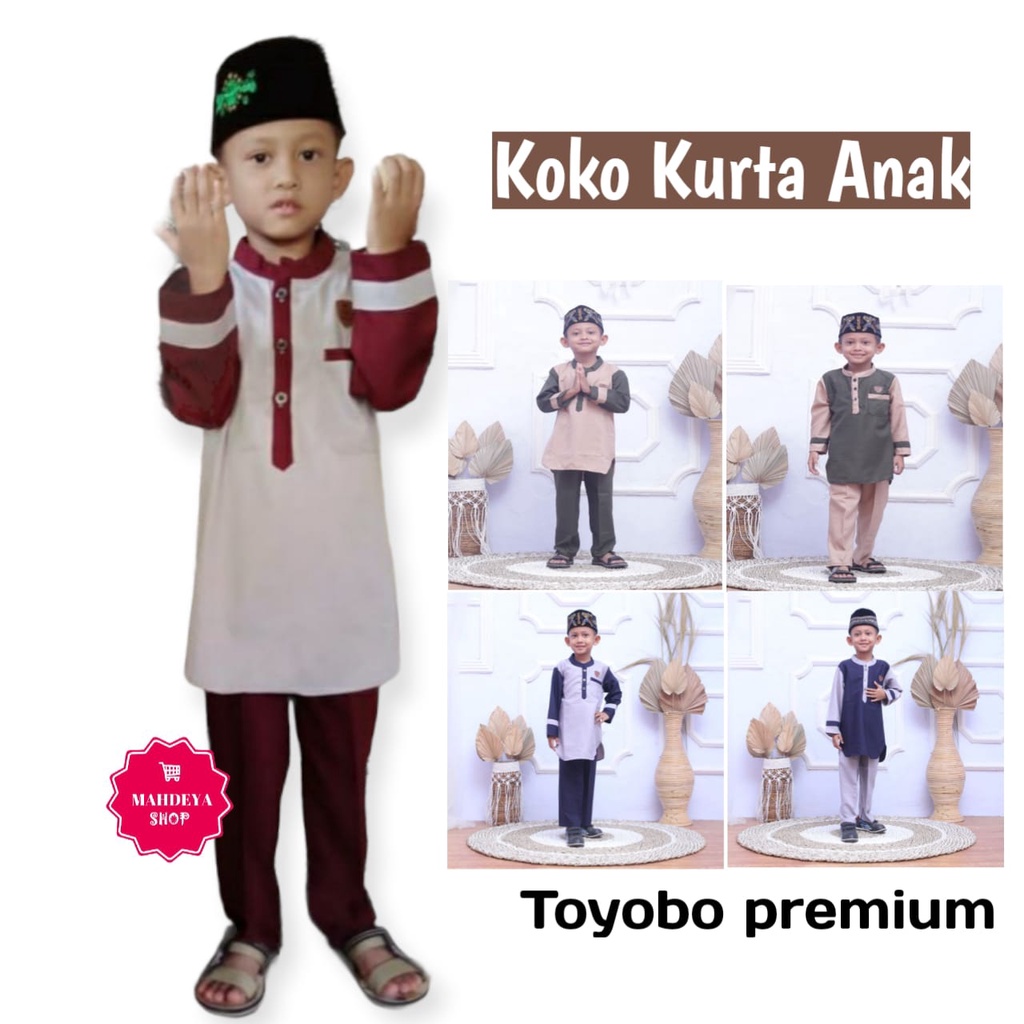 Baju koko anak stelan laki-laki Katun Original Toyobo Koko muslim anak Terbaru Promo koko Panjang