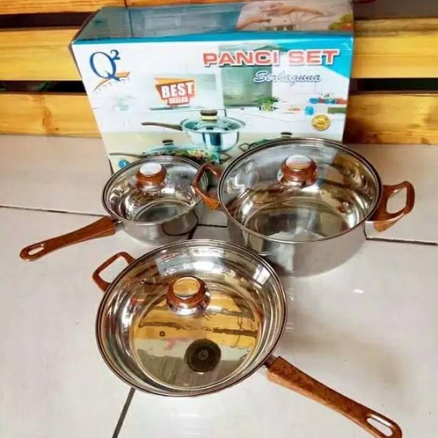 Panci Set Serbaguna Q2 Tutup Kaca