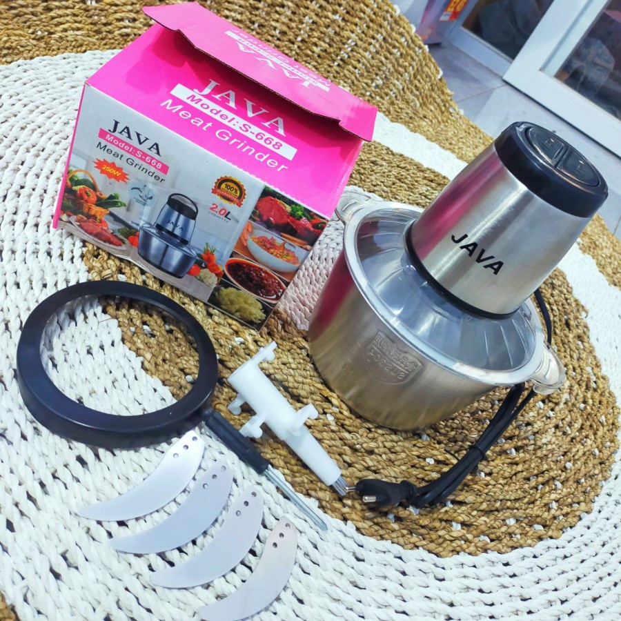 Blender Daging Elektrik Stainless Steel Chopper Meat Chopper 2 Liter/ blender bumbu