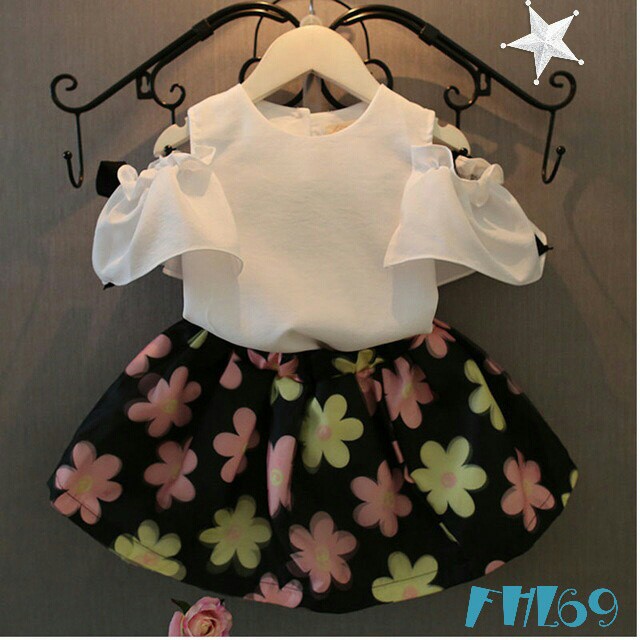 Setelan 2in1 Anak Cantik Sabrina Jersey, Atasan+Rok (Melinda Girl Set)