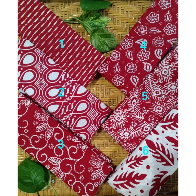 Kain Batik Cap Katun Premium Merah Putih Merah Hati Bahan Batik Cap Maroon Kain Batik Marun Batik Ha