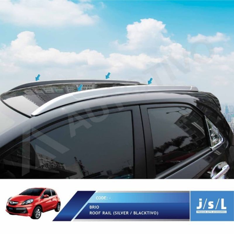 Roof Rail Honda Brio Model Activo Black / Silver