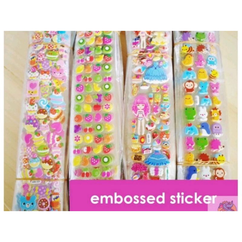 Stiker Mainan Anak 3D Stiker Tempelan Karakter Timbul panjang / Stiker / Stiker Emboss 3d / Embossed Stiker