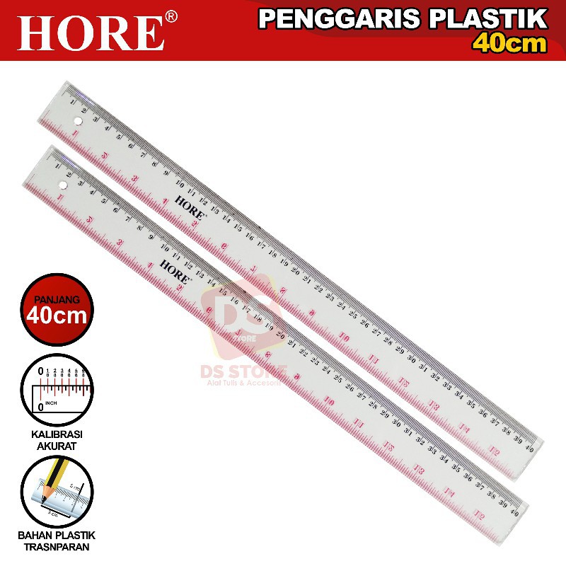 

[PCS] Penggaris Plastik Ukuran 40cm Hore