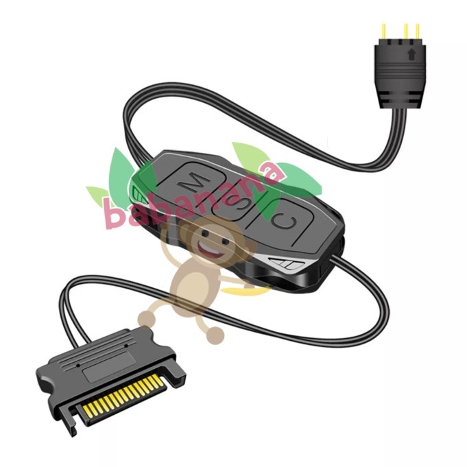 Coolmoon argb 3 pin 5v controller sata power fan sync splitter hub