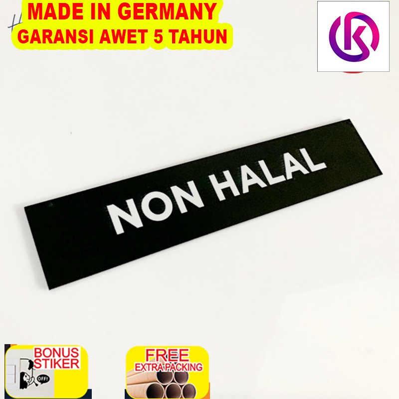 

Promo Sign Akrilik NON HALAL | Sign Board Printed UV | NON Halal Sign