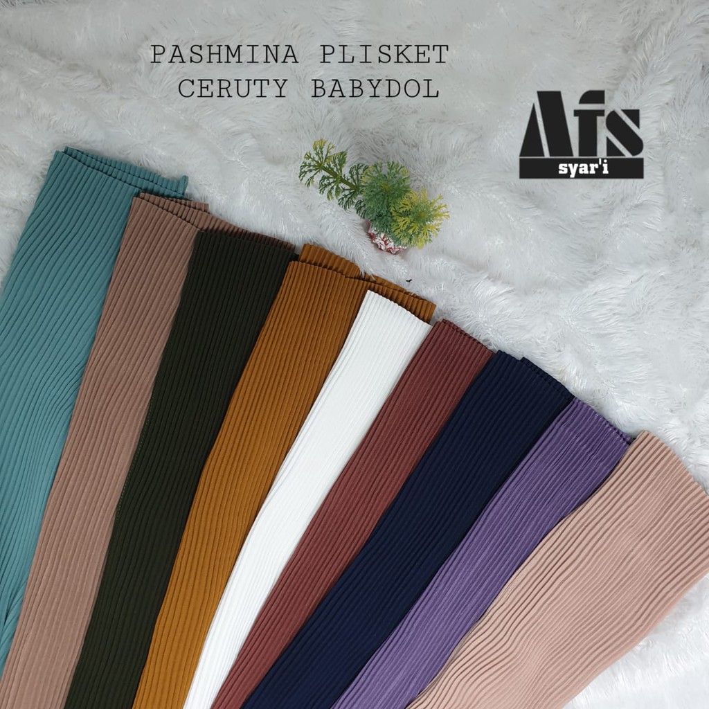 Pashmina Plisket Ceruty Babydol Full Plisket Lidi Tanpa Lipatan-1