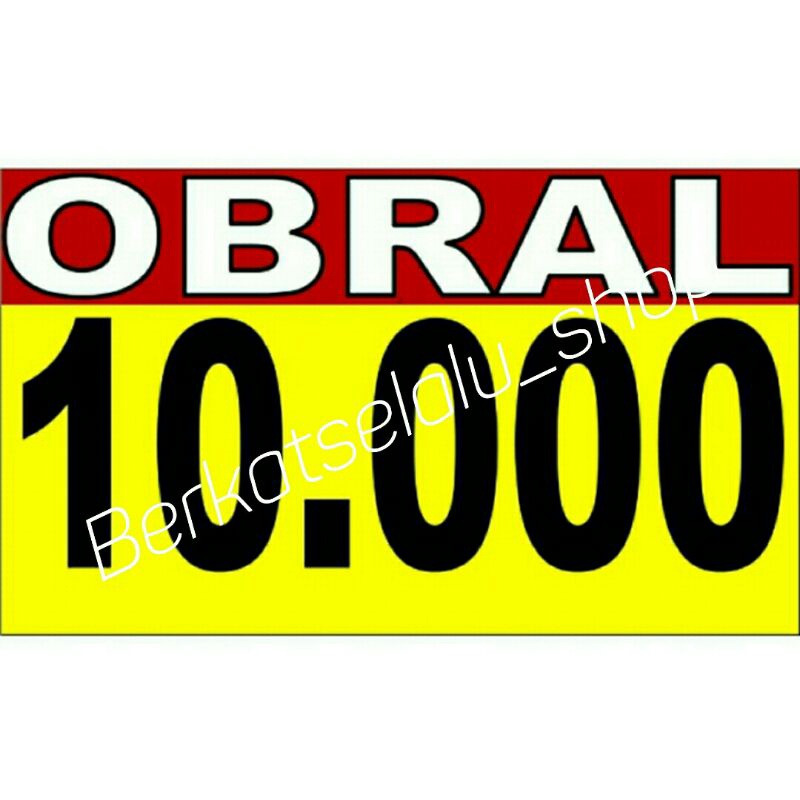 

Display karton tulisan obral dan diskon harga untuk pajangan segala nominal 10000