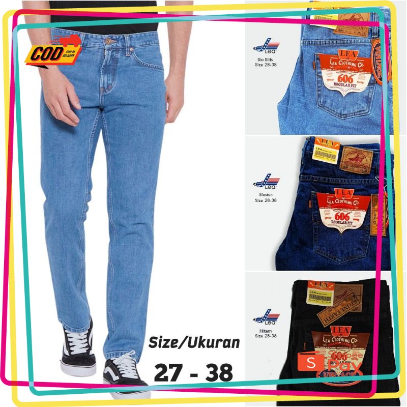 HITAM PUTIH MERAH BIRU HIJAU GOLD SILVER / CELANA JEANS PRIA 26 38 Model Standart Reguler Standar Re