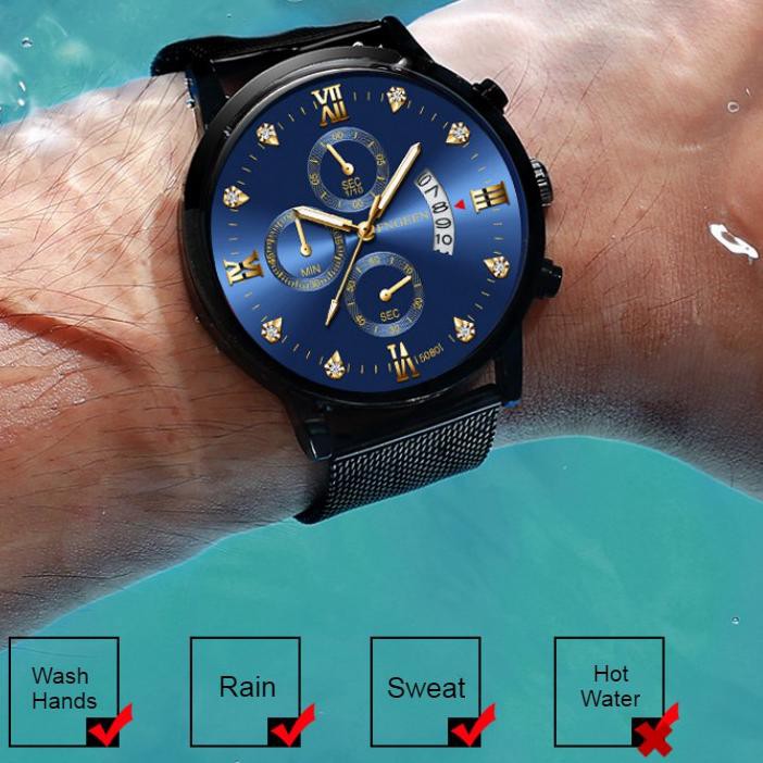 NKR 299 【Stok Siap】✅COD Jam Tangan Pria Anti Air ORI FNGEEN 5080 Luxury Bisnis Quartz Watch（Free BOX