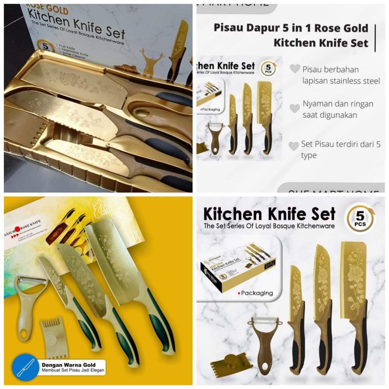 Set Pisau Gold