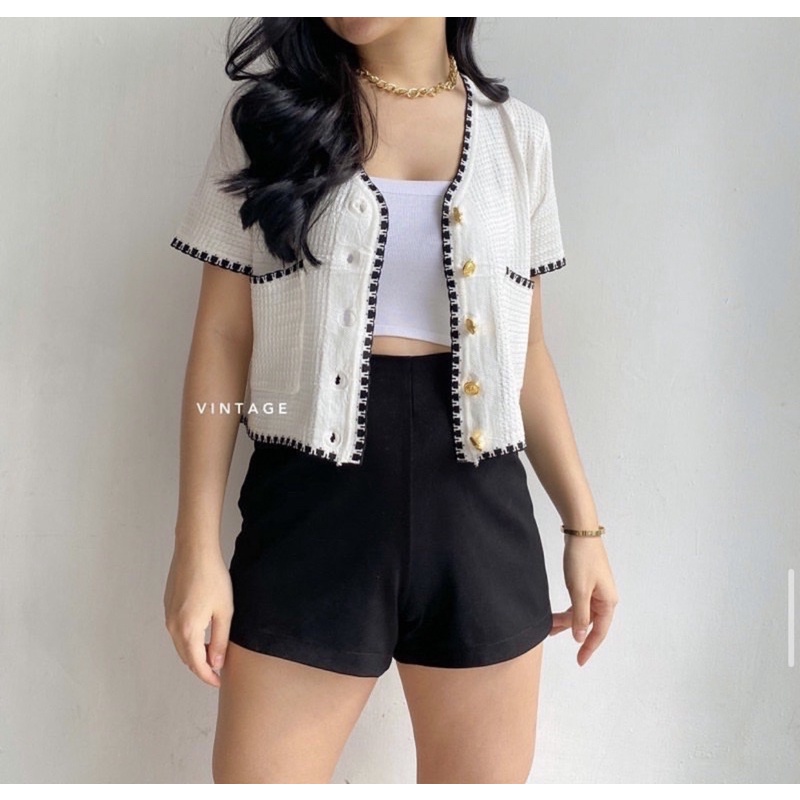 ZAZA_FASHION Baju Atasan Wanita Terbaru 2020 IMPORT Real Pict Blouse Wanita Hits Cameron Pendek-4