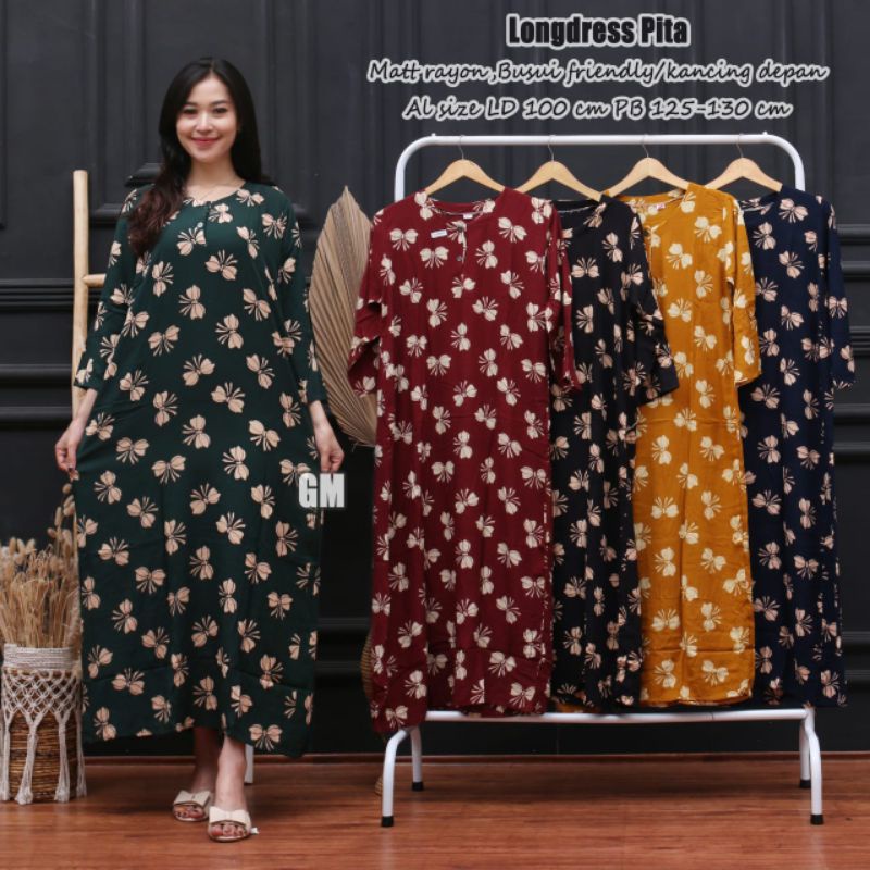 DASTER PANJANG MURAH KEKINIAN ( LONGDRESS PERCA TIEDYE ) BUSUI BUMIL-Pita