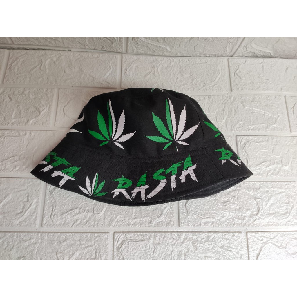 Topi bucket sablon premium bolak balik / Topi Bucket Sablon Rasta