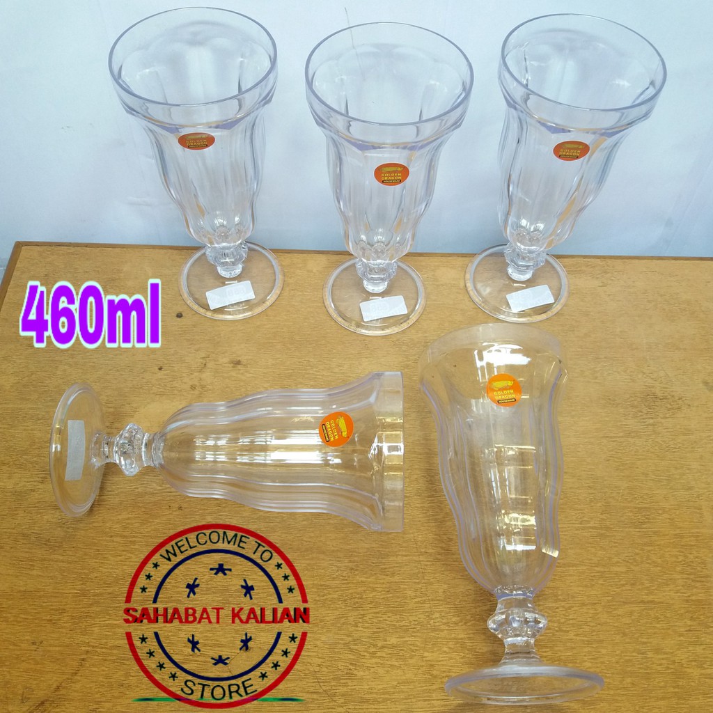 (6 PCS) GELAS JUS PLASTIK GOLDEN DRAGON 858 460ML