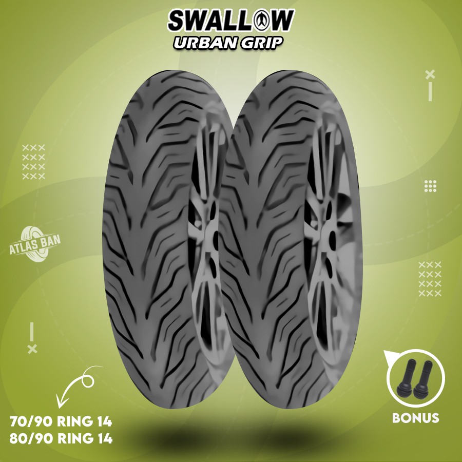 Sepasang Ban Tubles Motor Matic SWALLOW URBAN GRIP 70/90 - 80/90 Ring 14 Tubles
