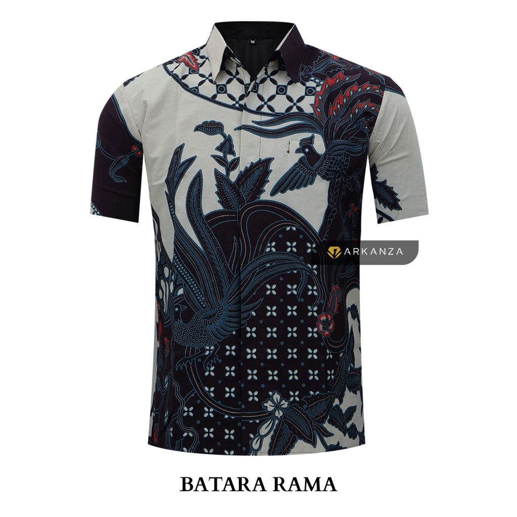 BATARA RAMA Hem Atasan Kemeja Baju Batik Pria Cowok Laki Laki Slimfit Full Lapis Furing Lengan Panjang Tangan Pendek