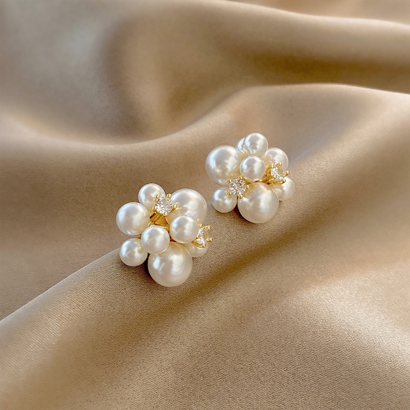 Fancyqube Anting Stud Hias Mutiara Kembang Api Gaya Korea Untuk Wanita