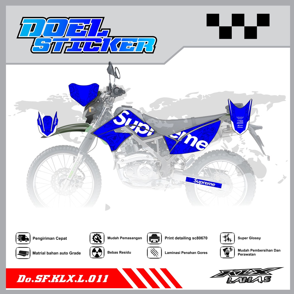 Sticker Striping Honda KLX L , S Lama List Variasi Hologram , Crome Doel 011