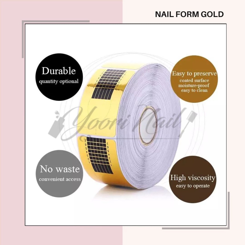 Nail form gold 50pcs extension nails nail foil double thick nail art