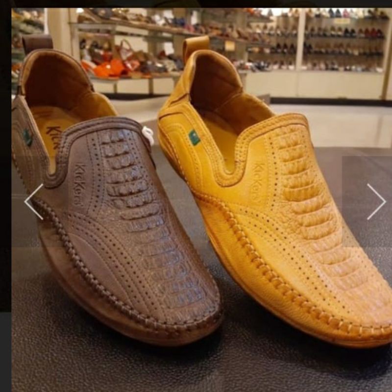 kickers leather trainers