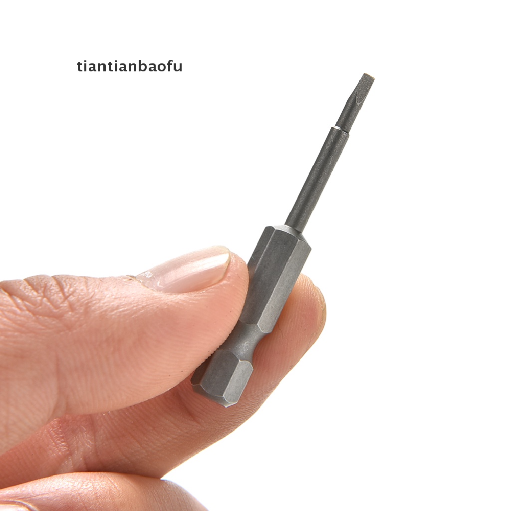 5pcs / Set Kepala Obeng Magnetik Bentuk Segitiga Bahan S2 Steel 1 / 4 Hex Shank 50mm