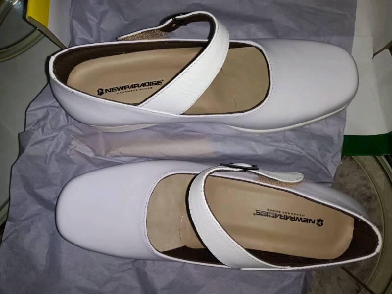 Sale ! Sepatu Paskibra Sekolah Kantor Pantofel Wanita / Sepatu Formal Kerja Wanita Kulit Asli Putih