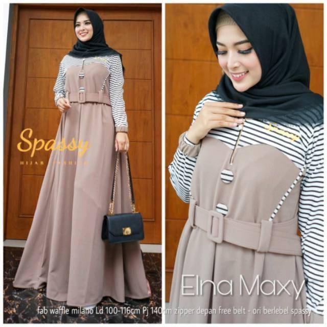 [Bayar Ditempat] ELNA MAXY // DRESS WANITA MUSLIM // ORI SPASSY