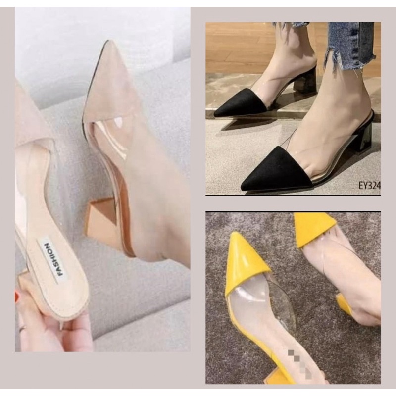 Promo.Termurah.8.8.Sandal Heels Hak Tahu ZARA Bapau 5cm