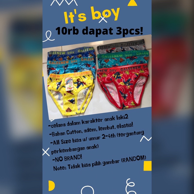 GROSIR CELANA DALAM ANAK LAKI-LAKI *RANDOM*