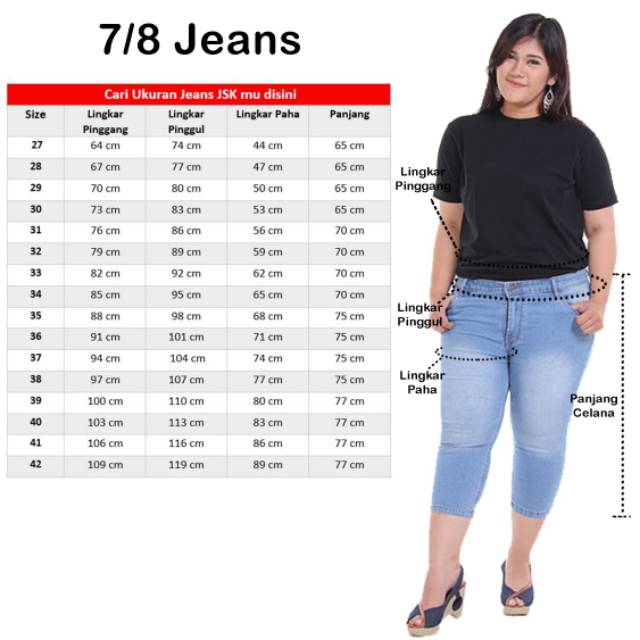 Celana Jumbo Size Big Size Wanita Jeans Celana Pendek Jeans JSK Jeans