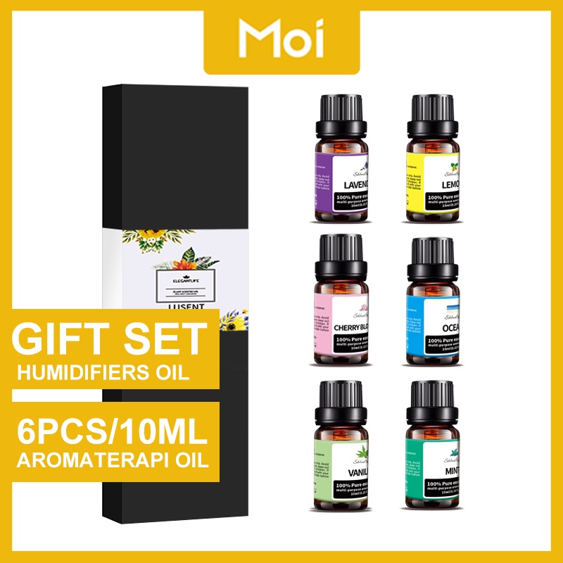 Moi Essential Oil Aromaterapi Gift Set Esensial 10ml Oil 6 in 1