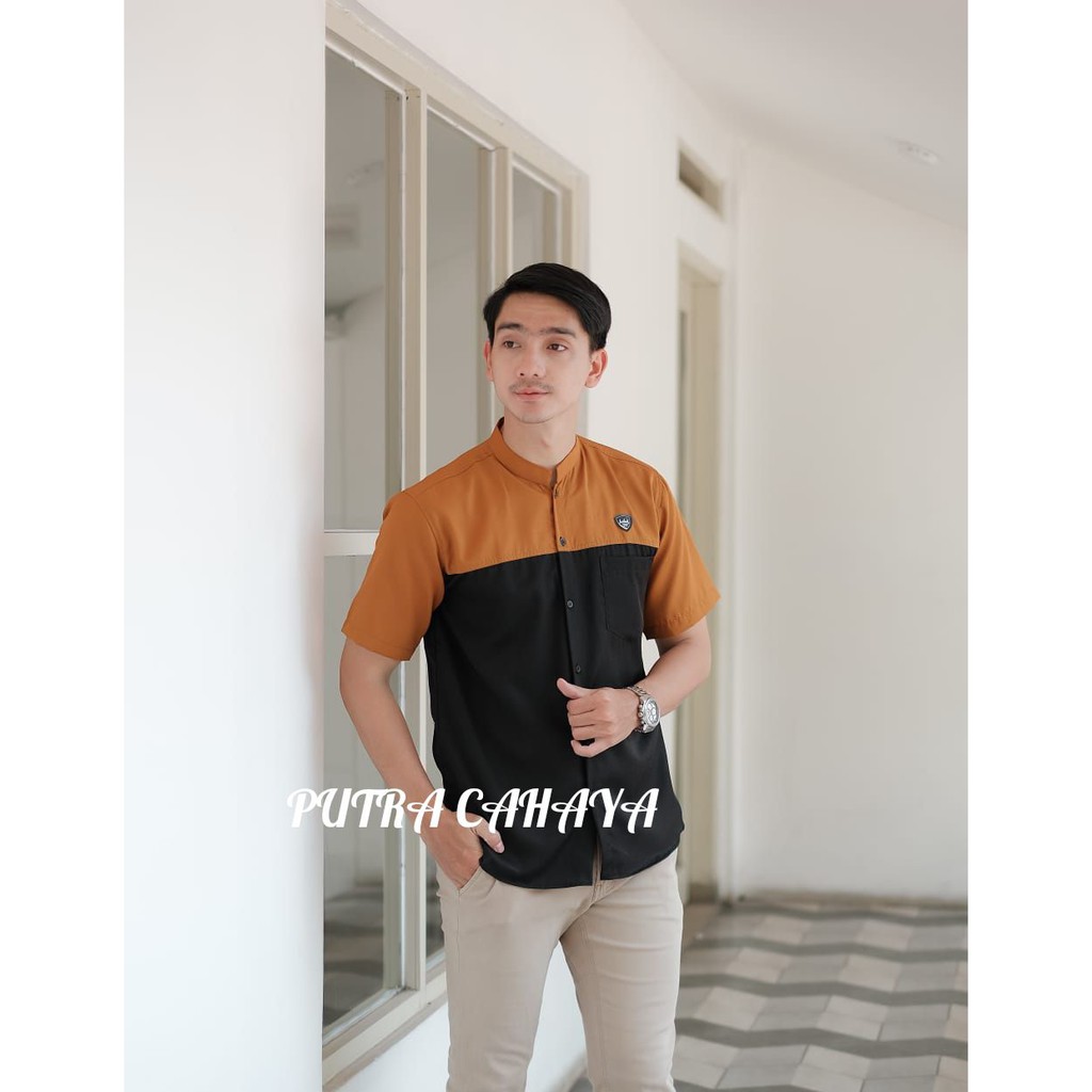 Baju Koko Kurta Dewasa Lengan Pendek Material Catton Adem Serap Keringat terbaru koko pakistan-KUNYIT HITAM