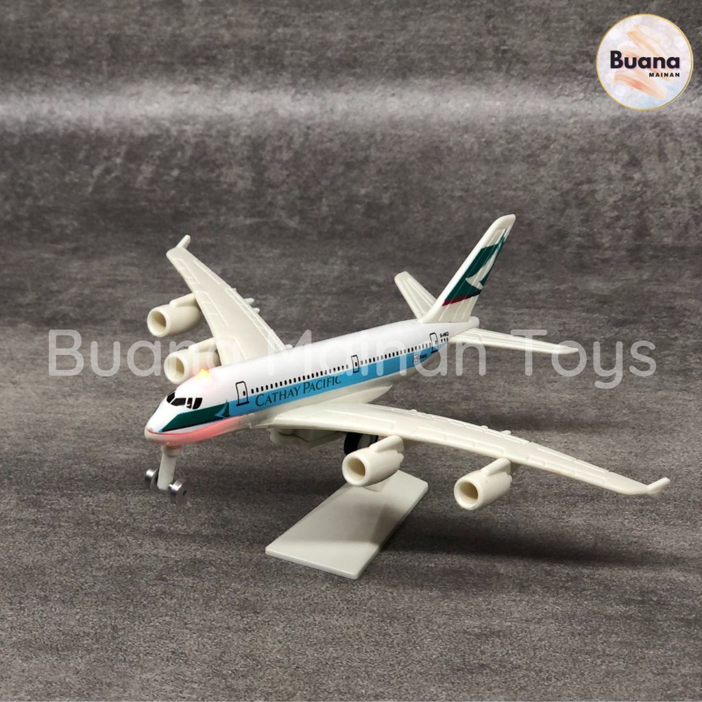 DIECAST AIR PLANE PESAWAT TERBANG BOEING LIGHT SOUND MAINAN ANAK