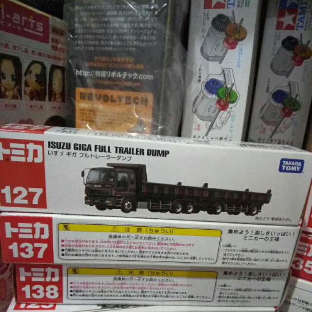 Tomica long 127 isuzu giga full trailer dump