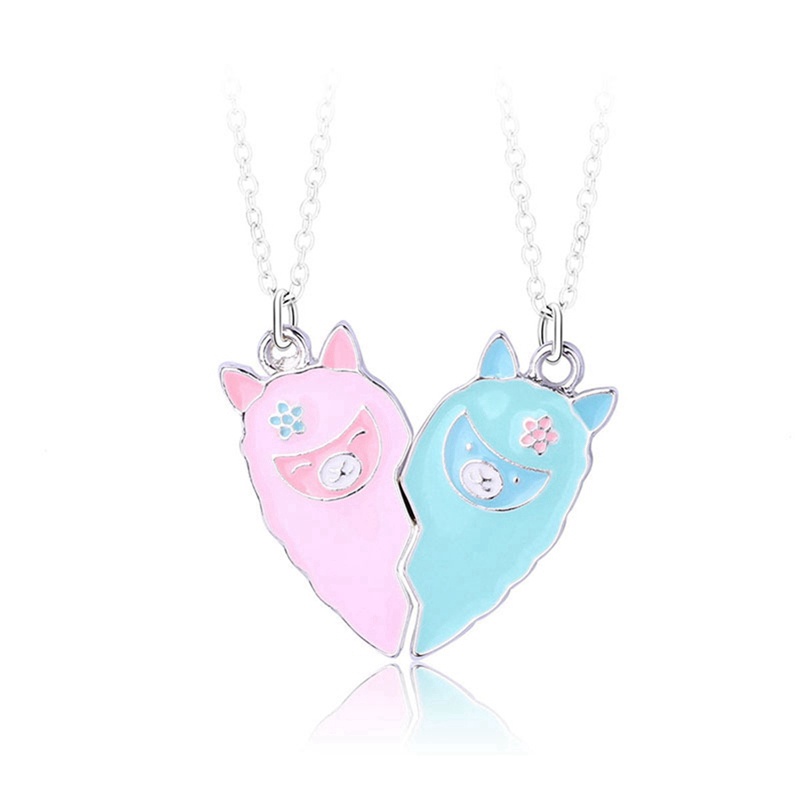 2pcs / Set Kalung Rantai Dengan Liontin Kartun Kelinci Untuk Anak