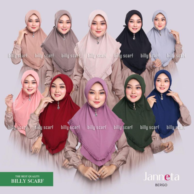 Hijab Bergo Instant Janeta Original Billy Scarf