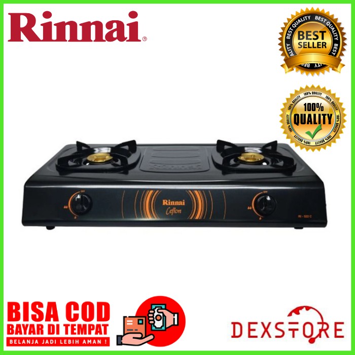 Kompor 2 tungku Rinnai teflon