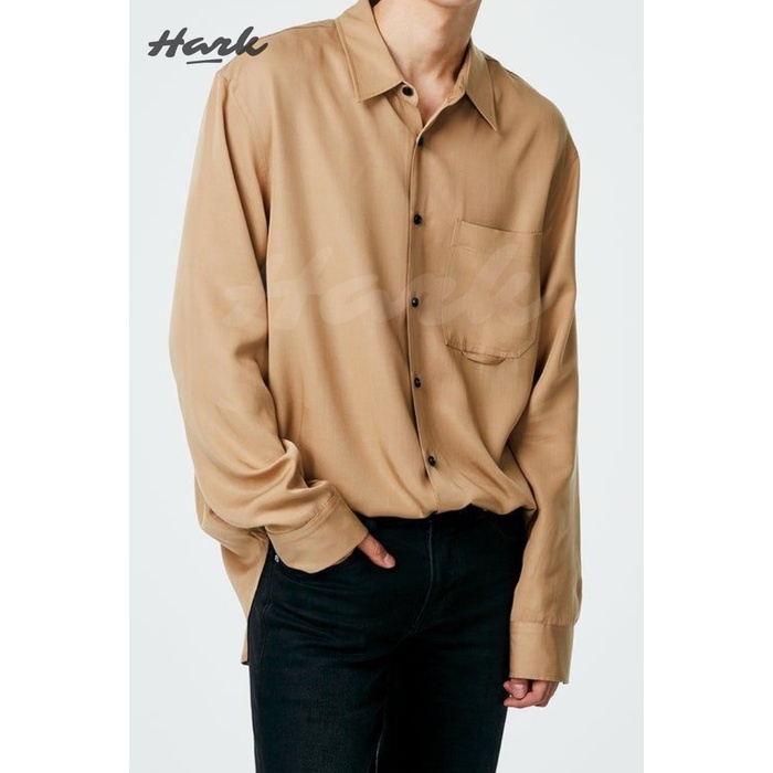 Kemeja Cowok Coklat Muda Casual Pique Lakos / Kemeja Polos Pria Lengan Panjang Coklat muda / Mocca K